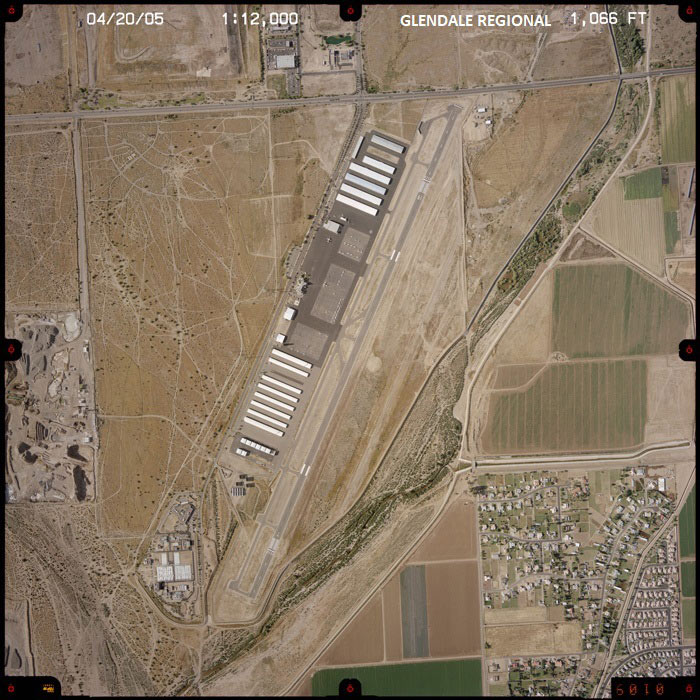 Glendale Regional Airport birds eye view shot