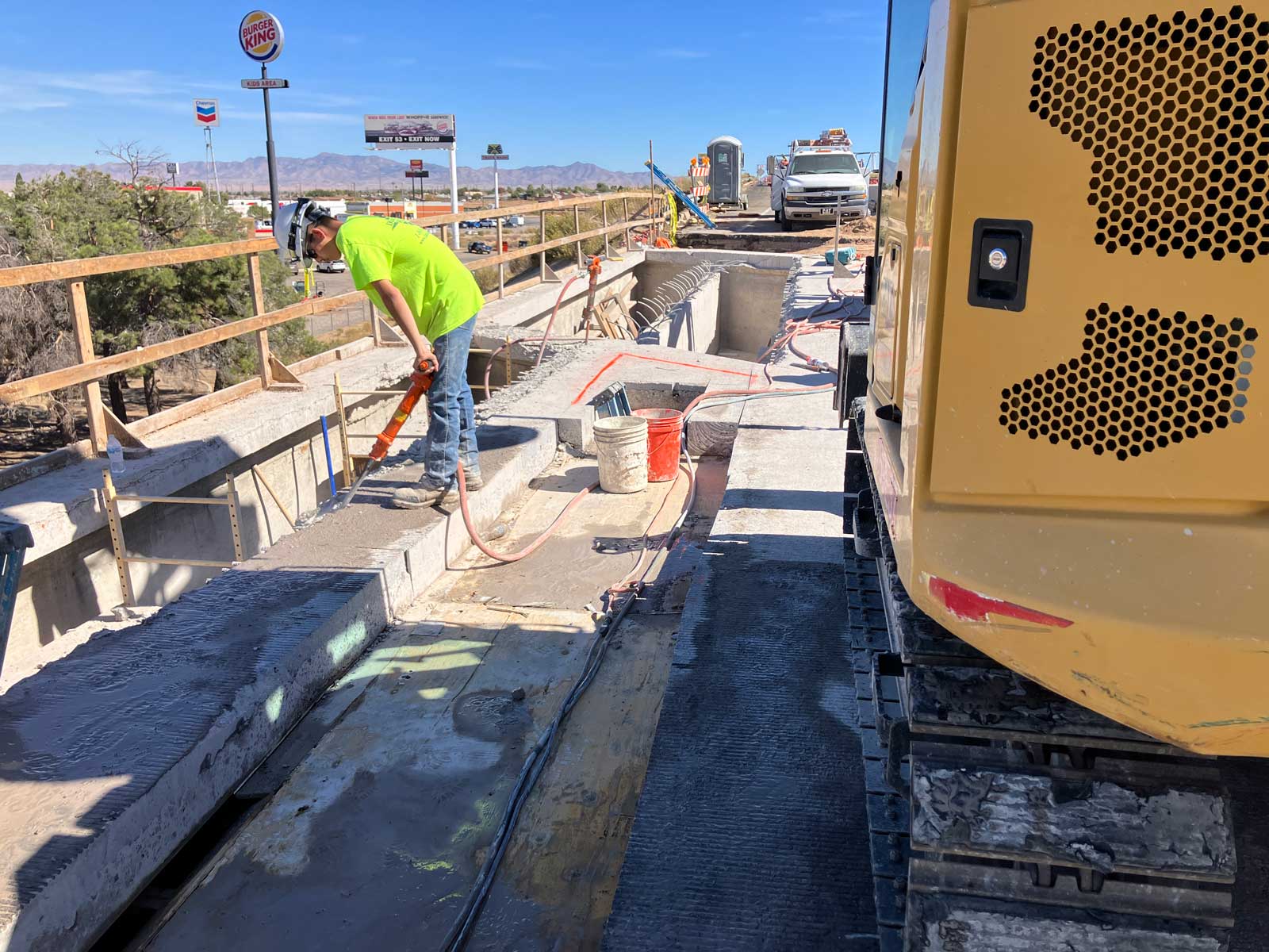workers on bridge deck