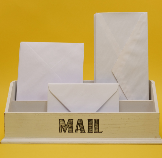 Letters in a box.