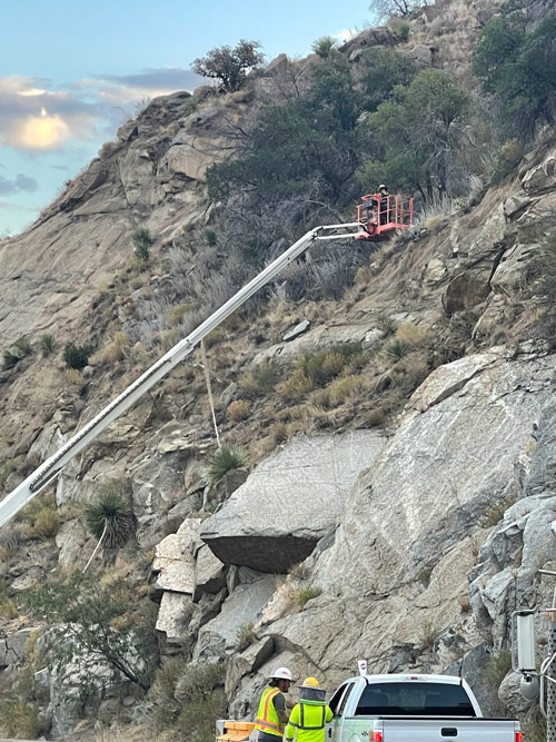 kitt peak guardrail project photo mountain workers