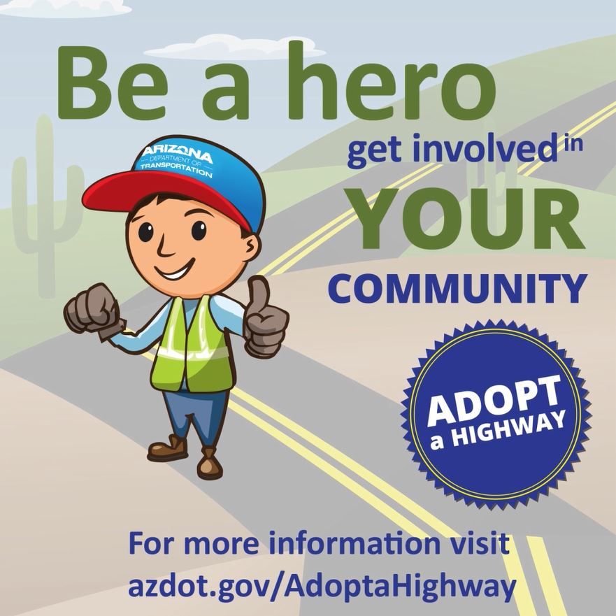 An animated image of a person kicking up litter near a rural highway.