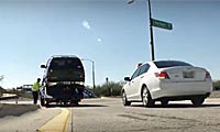Car being towed