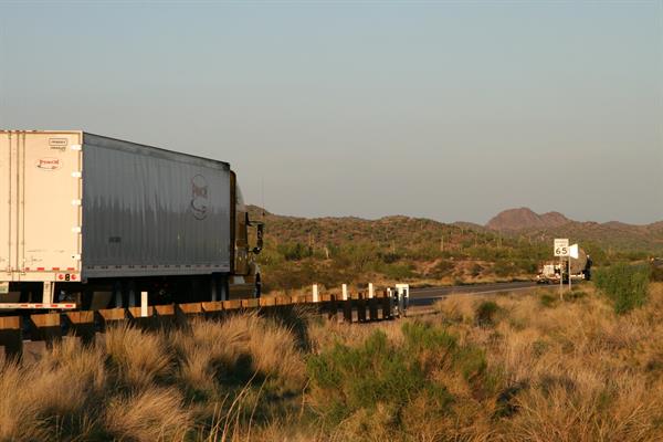 Truck on highway