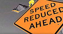 Speed Reduced Ahead road sign