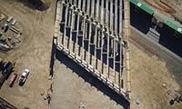 overhead view of in progress bridge construction