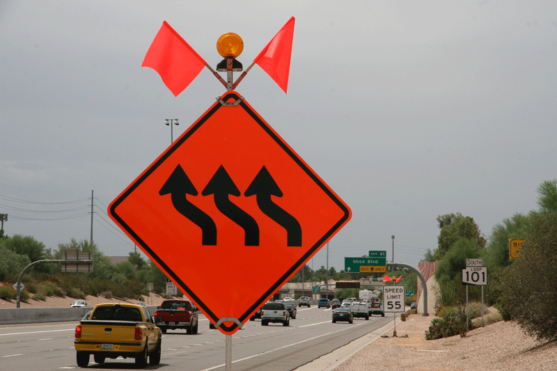 Hazard road sign