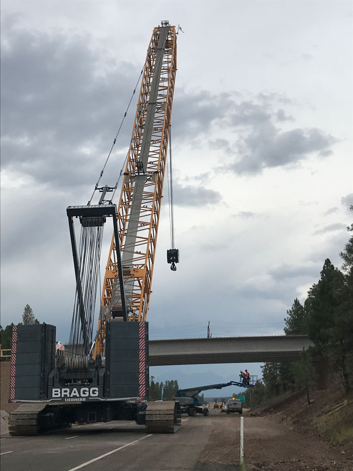 i-17-willard springs wildlife overpass project photo girder install crane