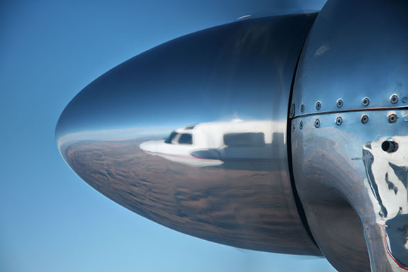 Reflection of an airplane