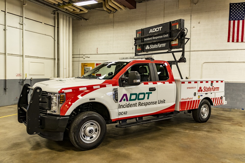 Incident Response Unit truck with State Farm sponsor logo