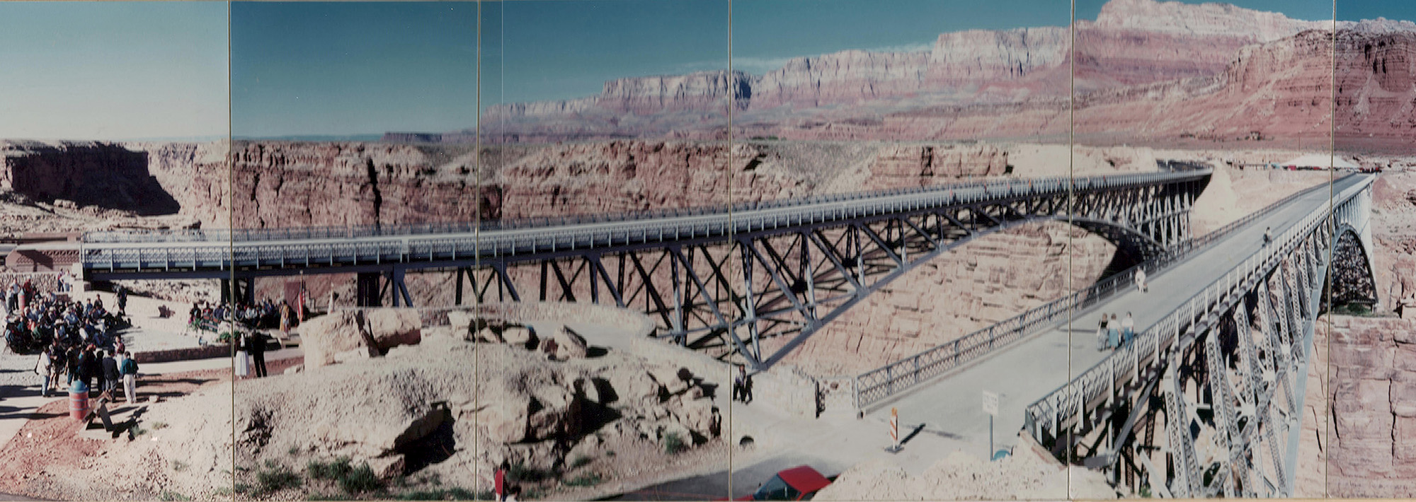 Panorama of Navajo Bridge opening in 1995