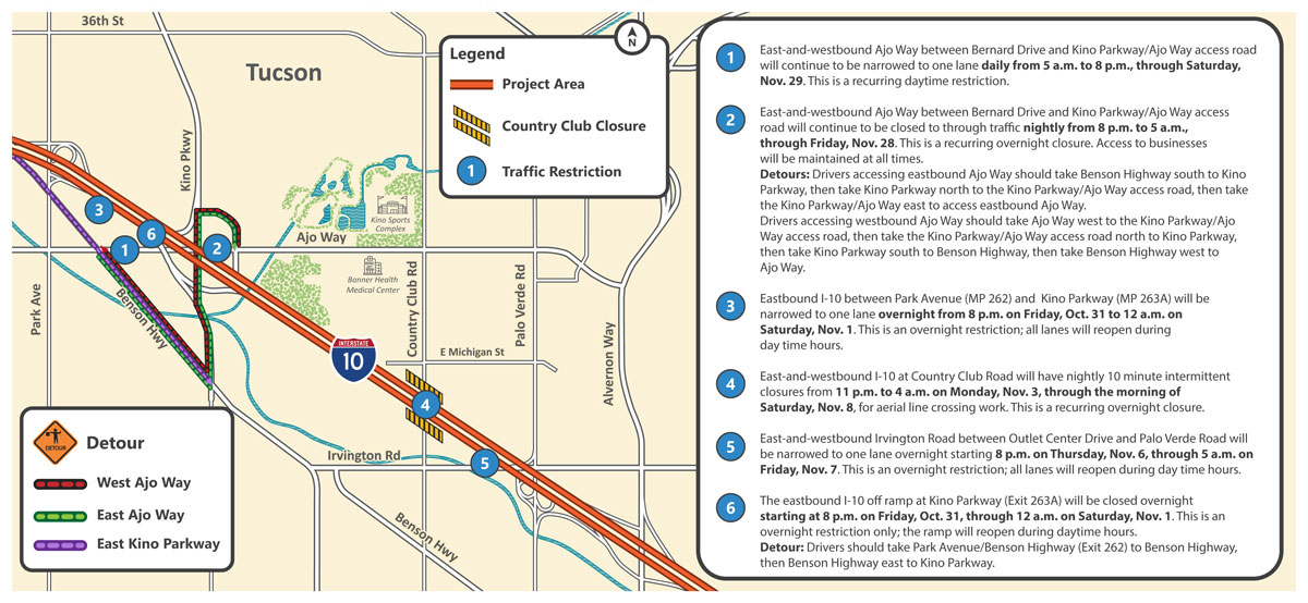 II-10 Kino Closure Map for oct. 31-Nov. 6