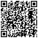 A black and white QR code containing encrypted digital information on a white background.