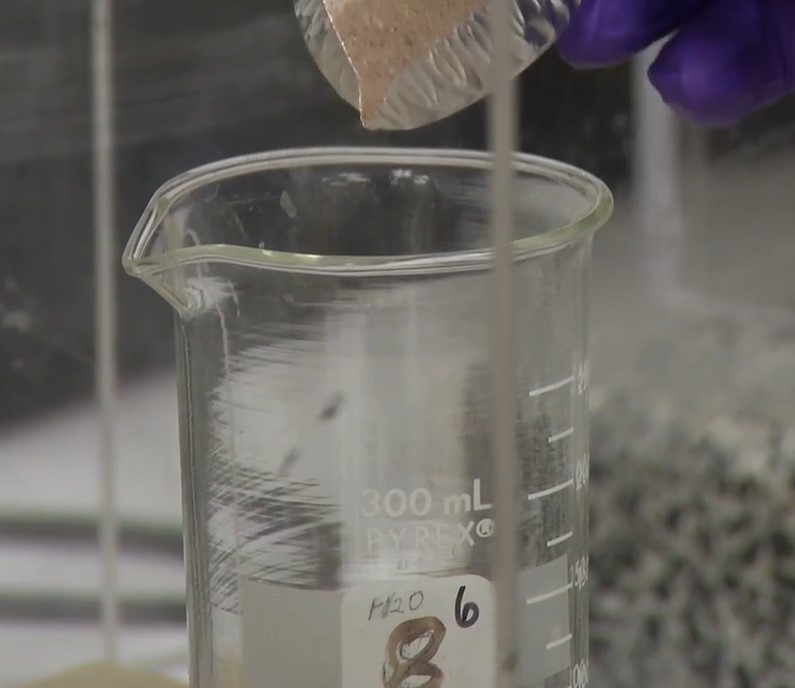 Beaker used to test for calcium carbonate