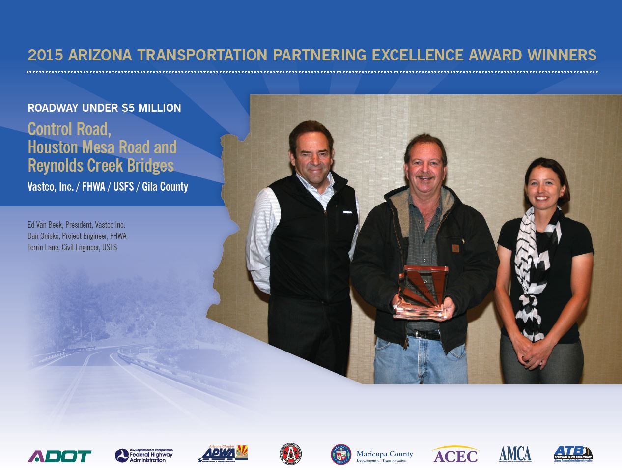 2015 Arizona Transportation Partnering Excellence Award is presented to the winners