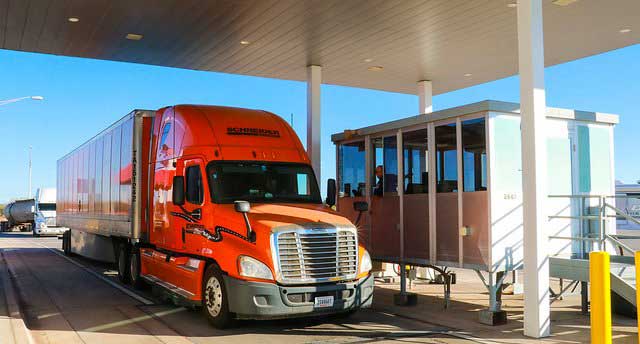 Truck checking in at ADOT commercial port of entry