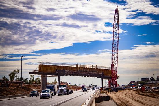 South Mountain Freeway work zone on Interstate 10
