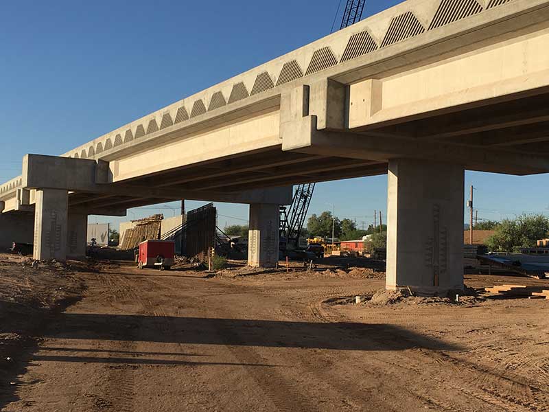 Braided ramp under construction in Tucson