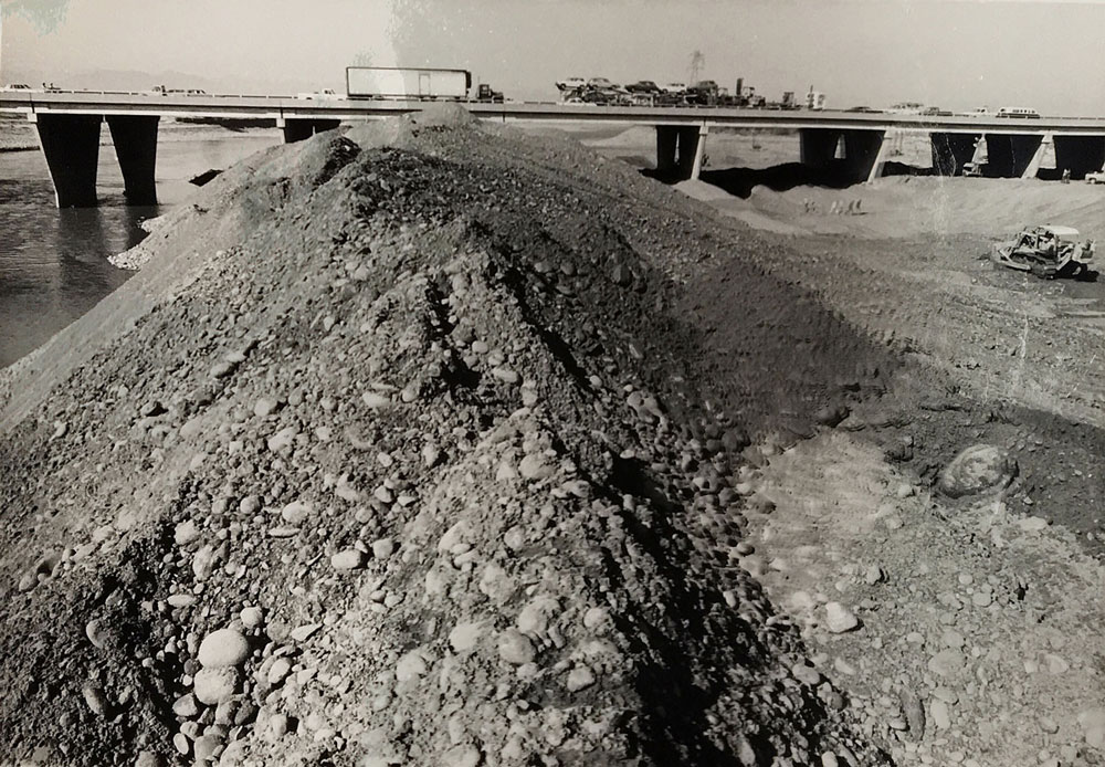 Pile of dirt at construction site