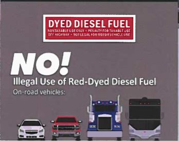 Graphic discouraging illegal use of red-dyed diesel