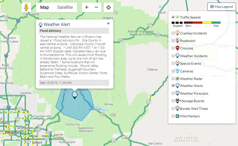 Screenshot of AZ511 alert