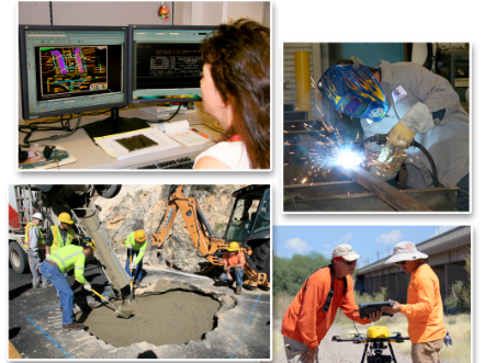 4 images of adot employees in different careers.