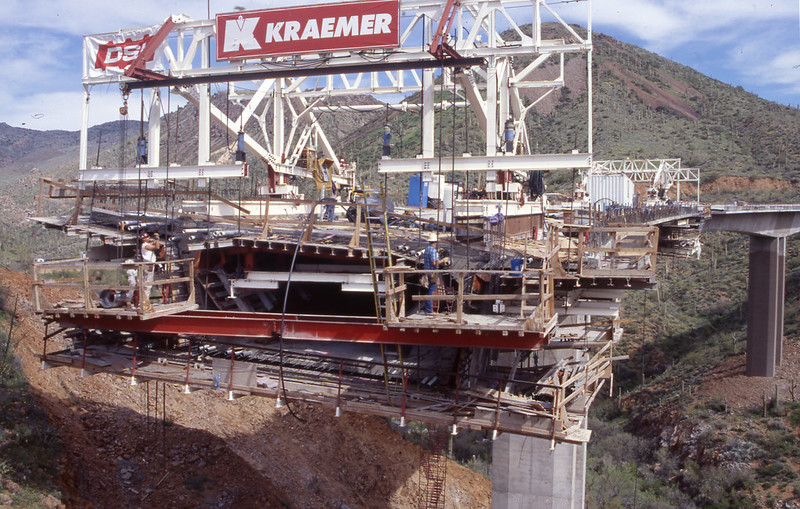 Large equipment being used to construct overpass