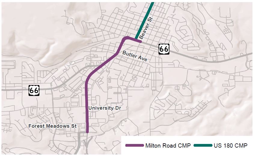 Milton Road study corridor map