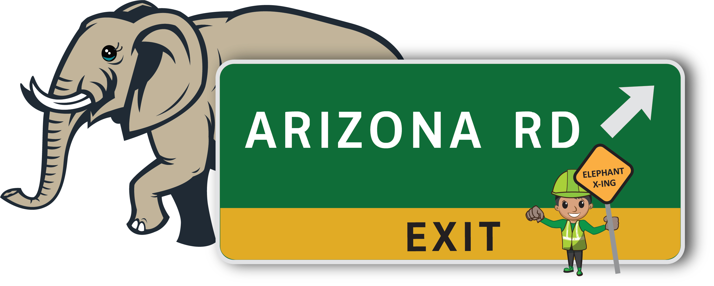 ADOT Kids Highway Exit Sign with elephant