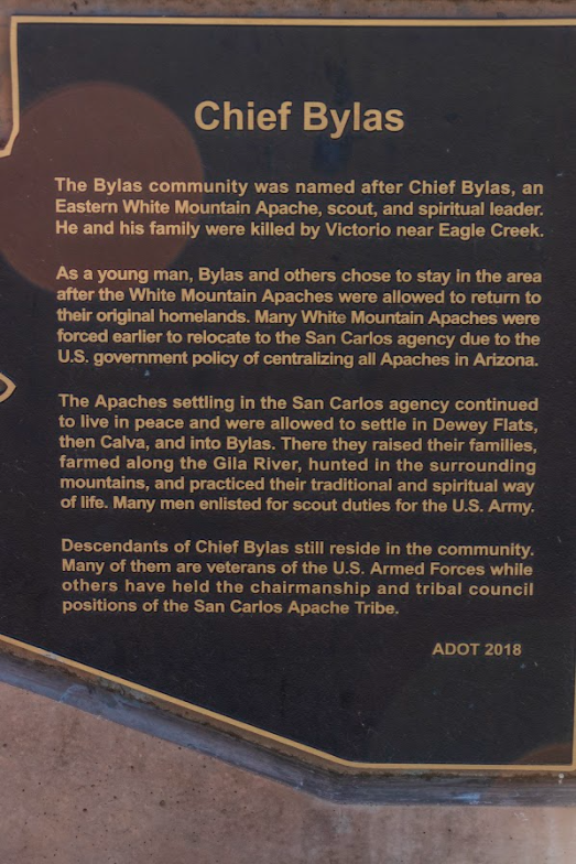 Chief Bylas historical marker