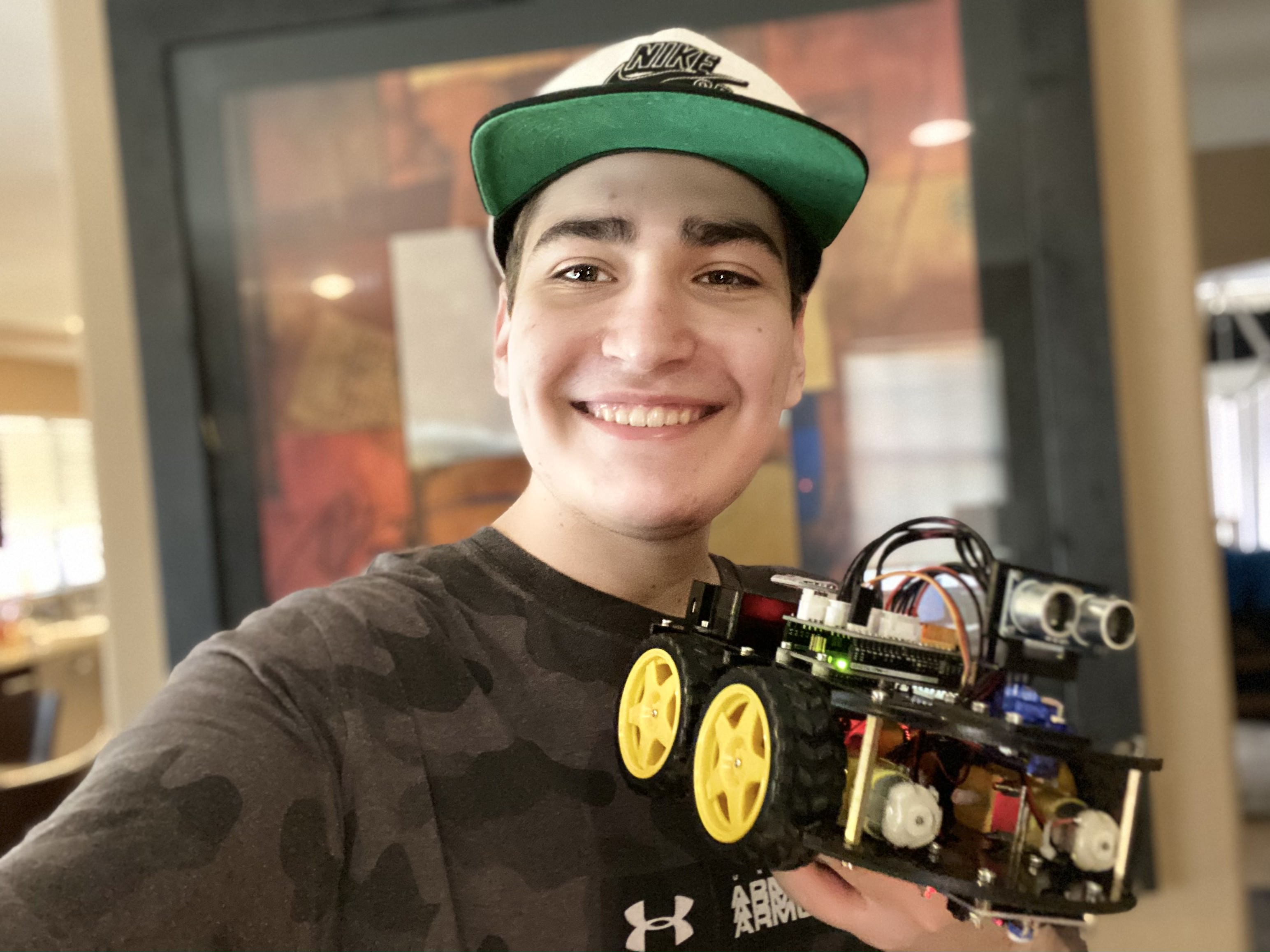 Zach with his robot