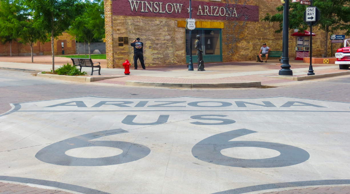 Route 66 sign on street