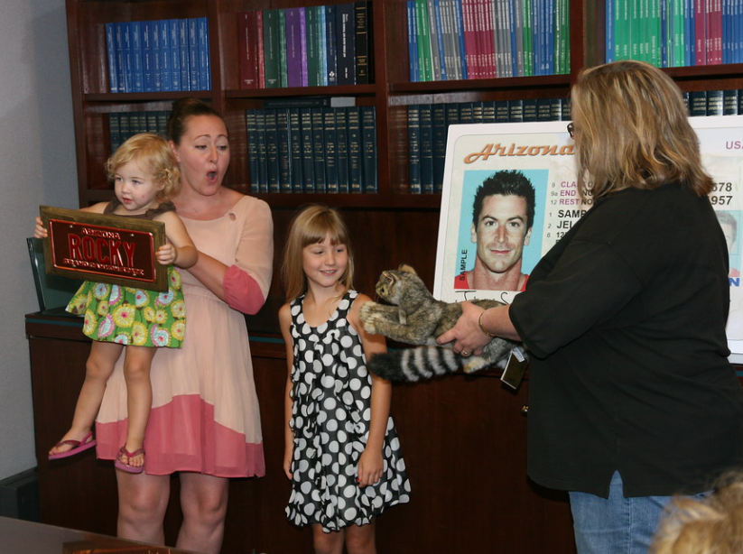 Family at award ceremony