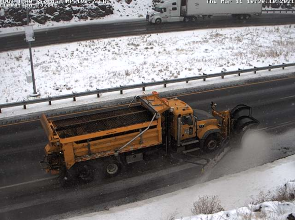 Snowplow on road