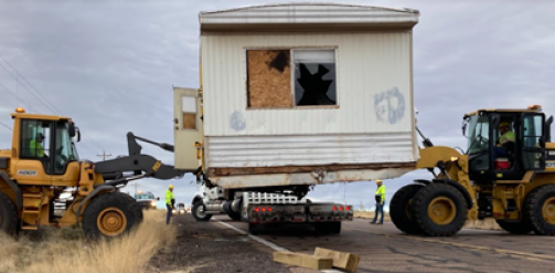 Abandoned mobile home on State Route 61 near St. Johns