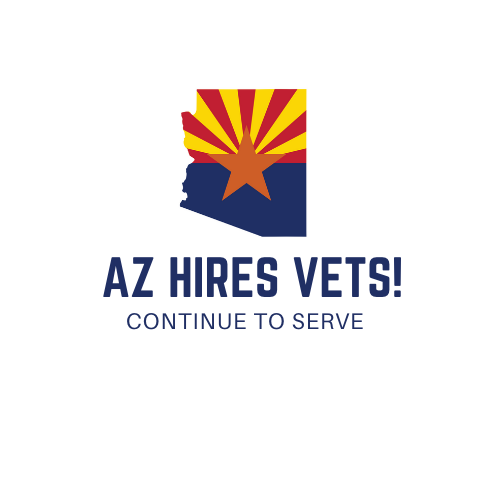 Arizona Flag with AZ Hires Vets! text