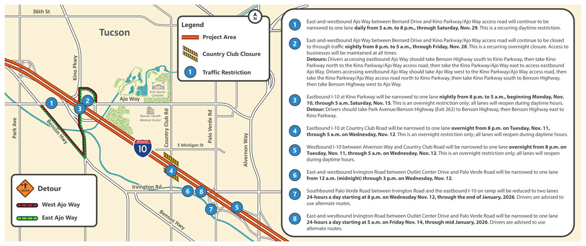 II-10 Kino Closure Map for Nov. 6-Nov. 29