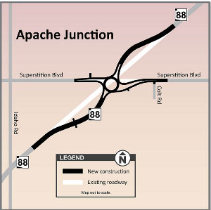 Map of Apache Junction roundabout project