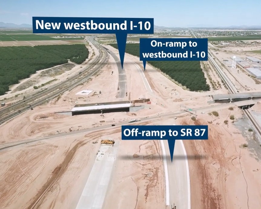 Aerial view of I-10 widening project