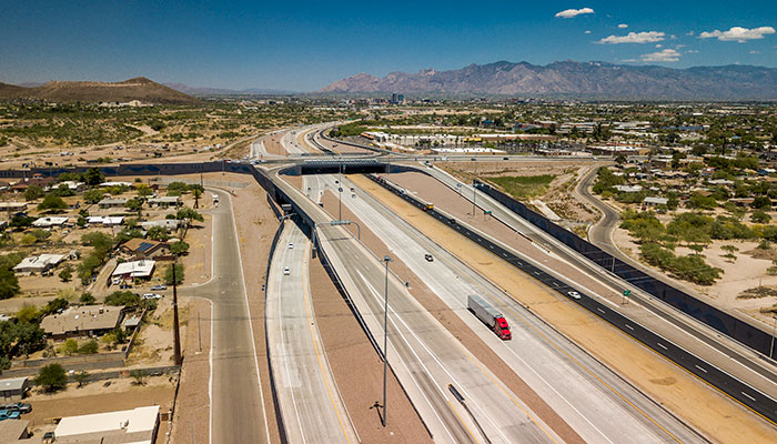Interstate 19 and Ajo Way in Tucson viewed from the air