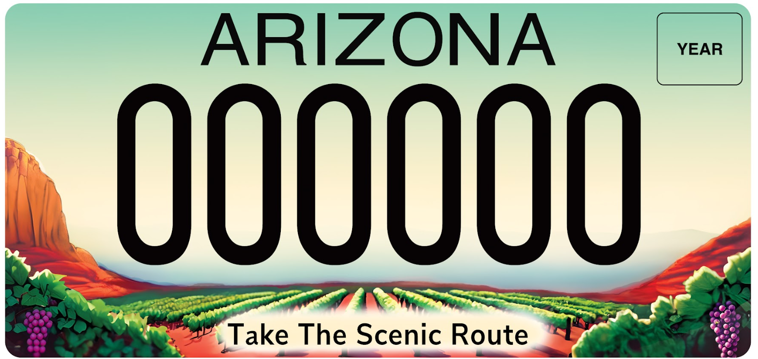 Verde Valley Wine Trail License Plate