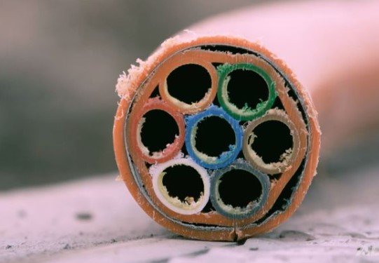 Cross-section of fiber-optic conduit