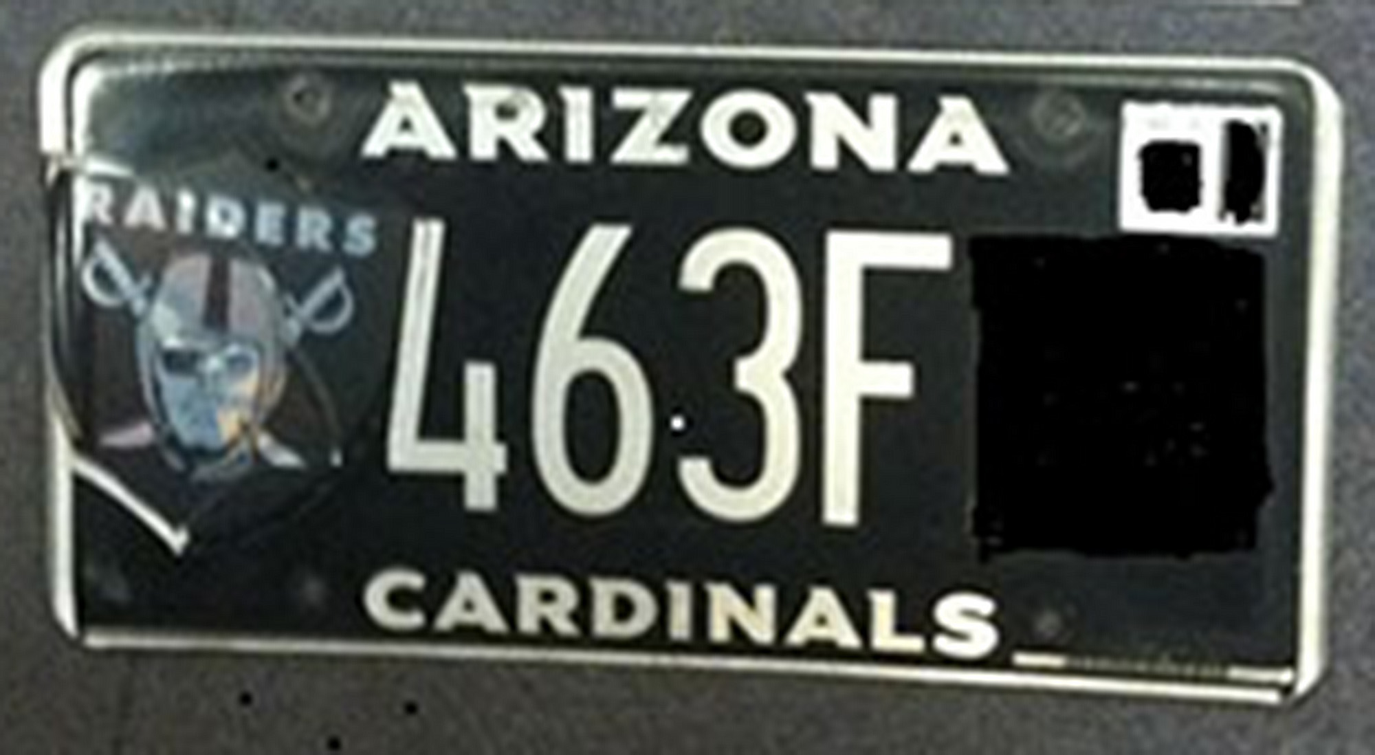 Defaced license plate