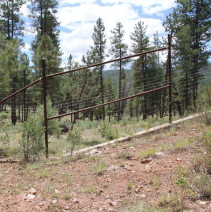 A section of barrier fence for elk
