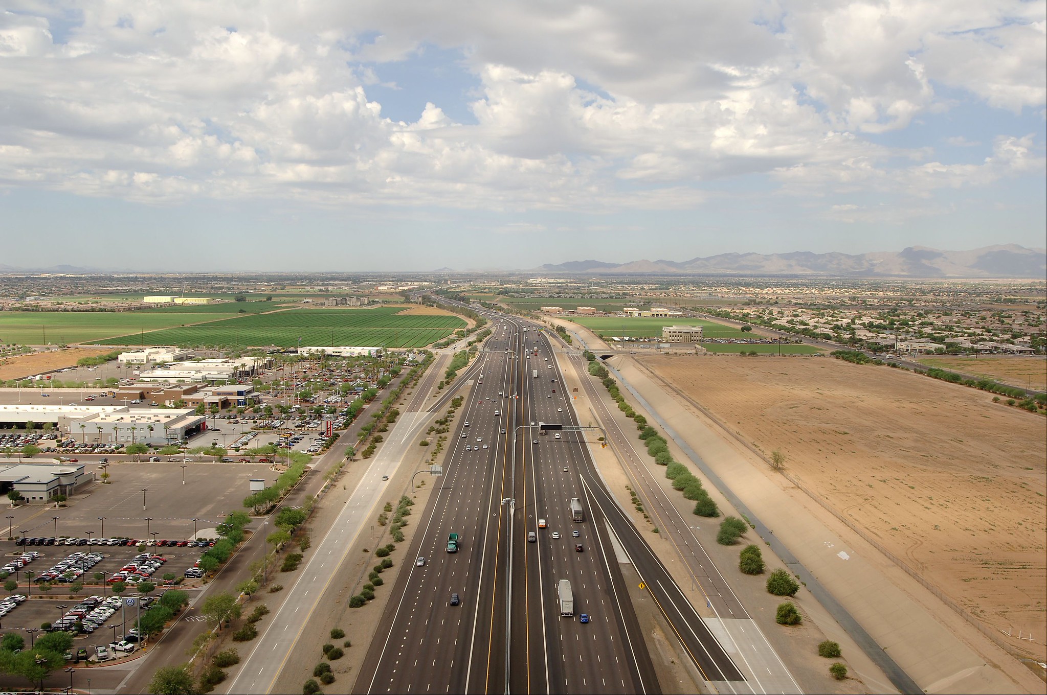 Aerial view of Phoenix-area freeway