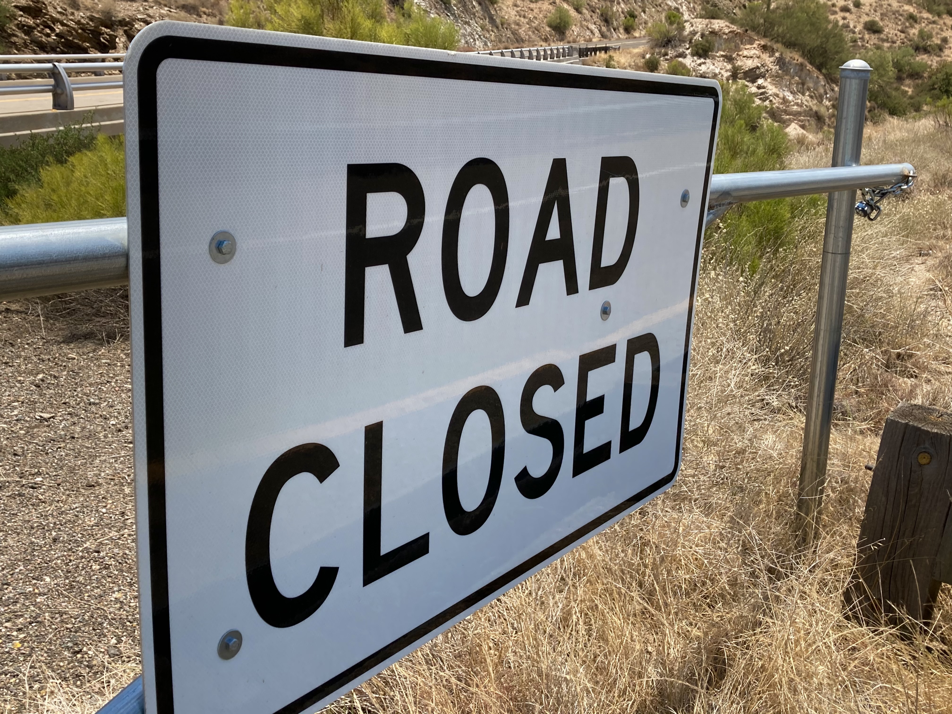 Road Closed sign