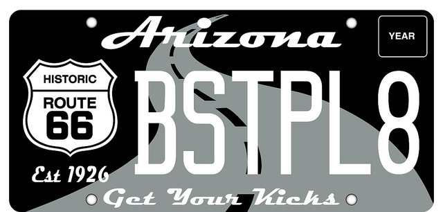 Rendering of Route 66 specialty plate