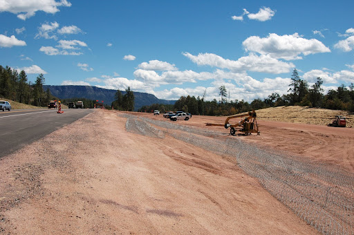 Construction equipment in State Route 260 work zone