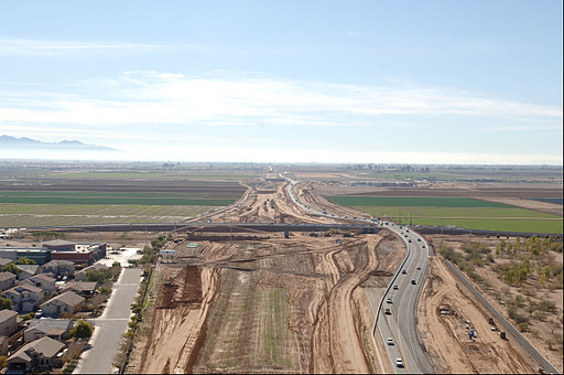 Aerial view of freeway bypass