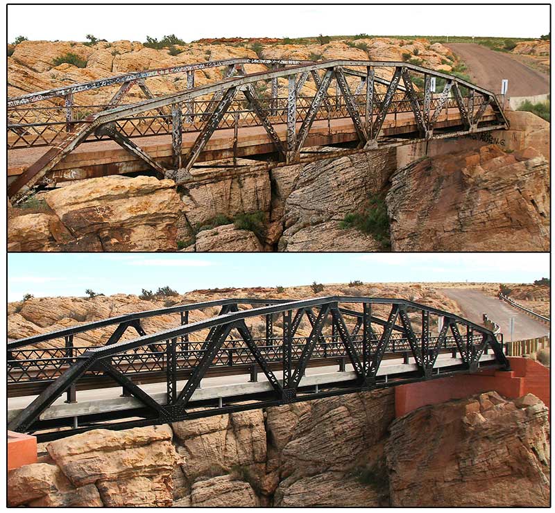 Before and after image of bridge