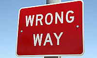 Wrong Way road sign